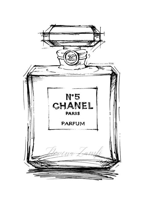 chanel n5 drawing with crayon